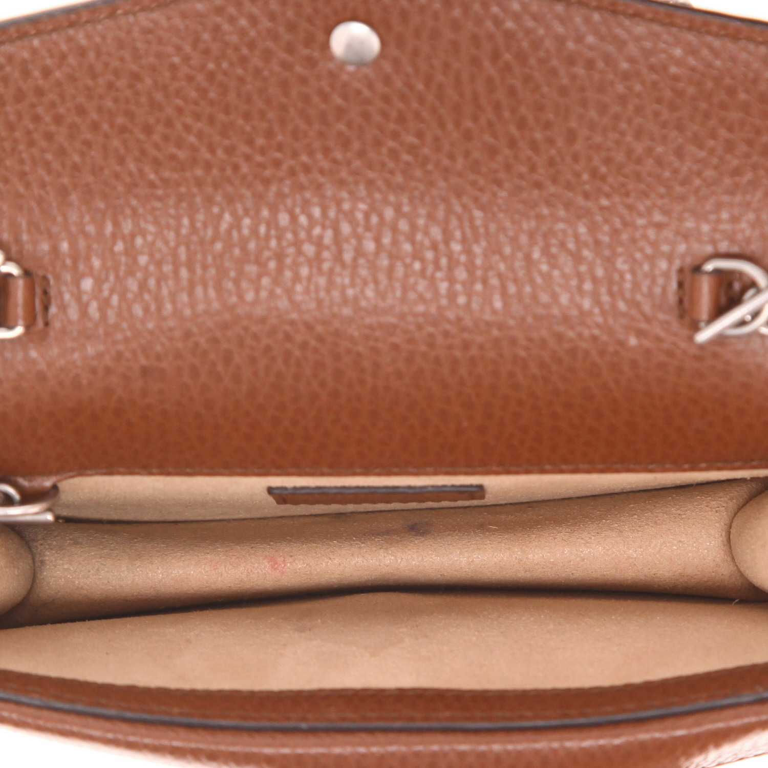 Bolso bandolera Gucci  Dionysus mini  de tela vaquera azul con monograma y piel marrón - Detail D3