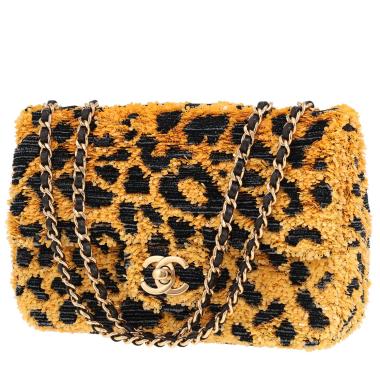 Chanel shoulder bag  Yellow and black sequinned flap bag
