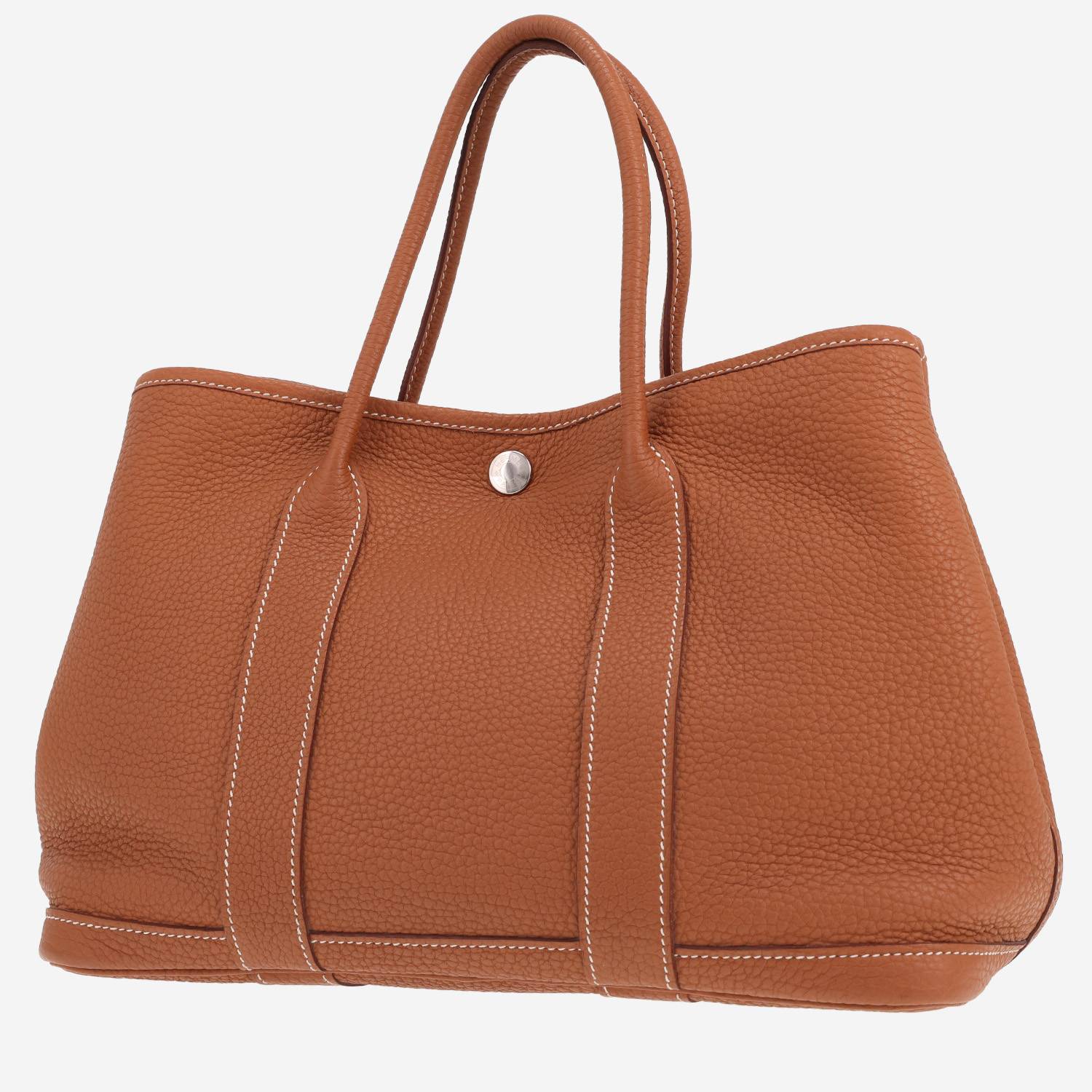 Hermès Garden Party 30 cm tote bag in Clémence Gold calfskin