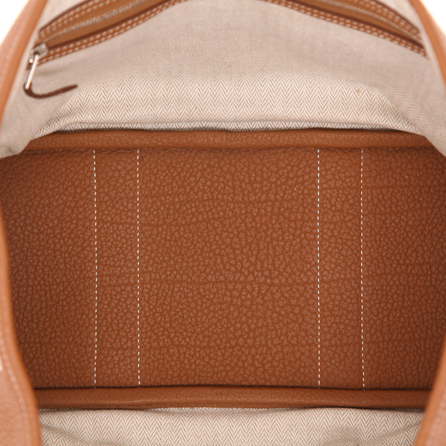 Borsa shopping Hermès  Garden Party 30 cm in pelle di vitello Clémence Gold - Detail D3
