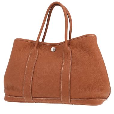Bolso de mano Hermès «Garden Party» de 30 cm, de piel de ternero «Clémence» Gold