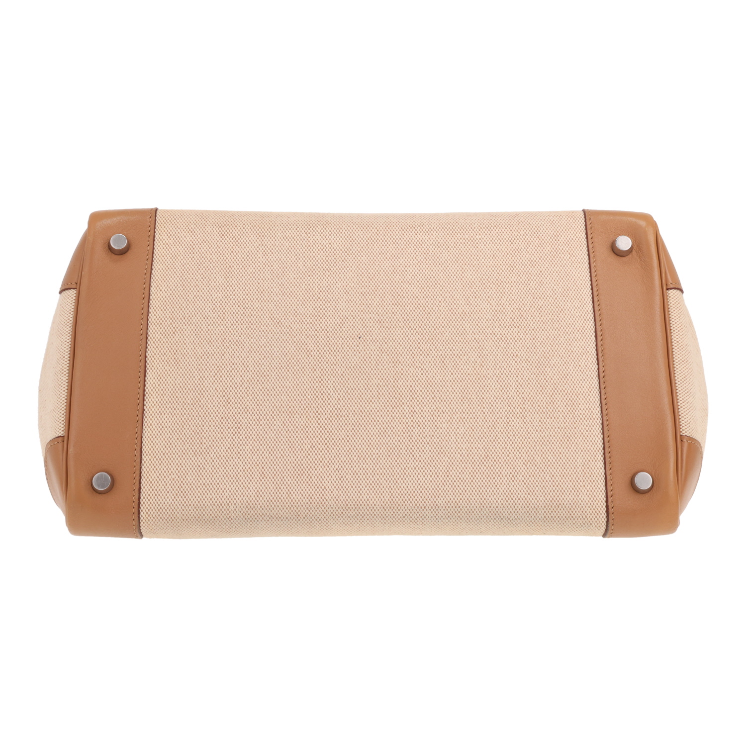 Bolso Hermès Birkin de 35 cm en lona beige y piel Swift Biscuit - Detail D1