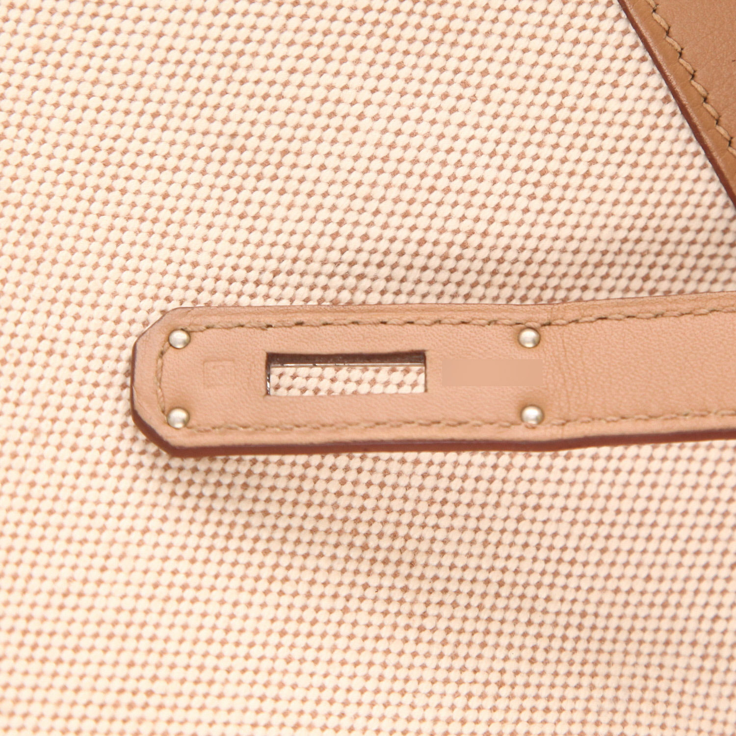 Borsa Hermès Birkin da 35 cm in tela beige e pelle Swift Biscuit - Detail D4