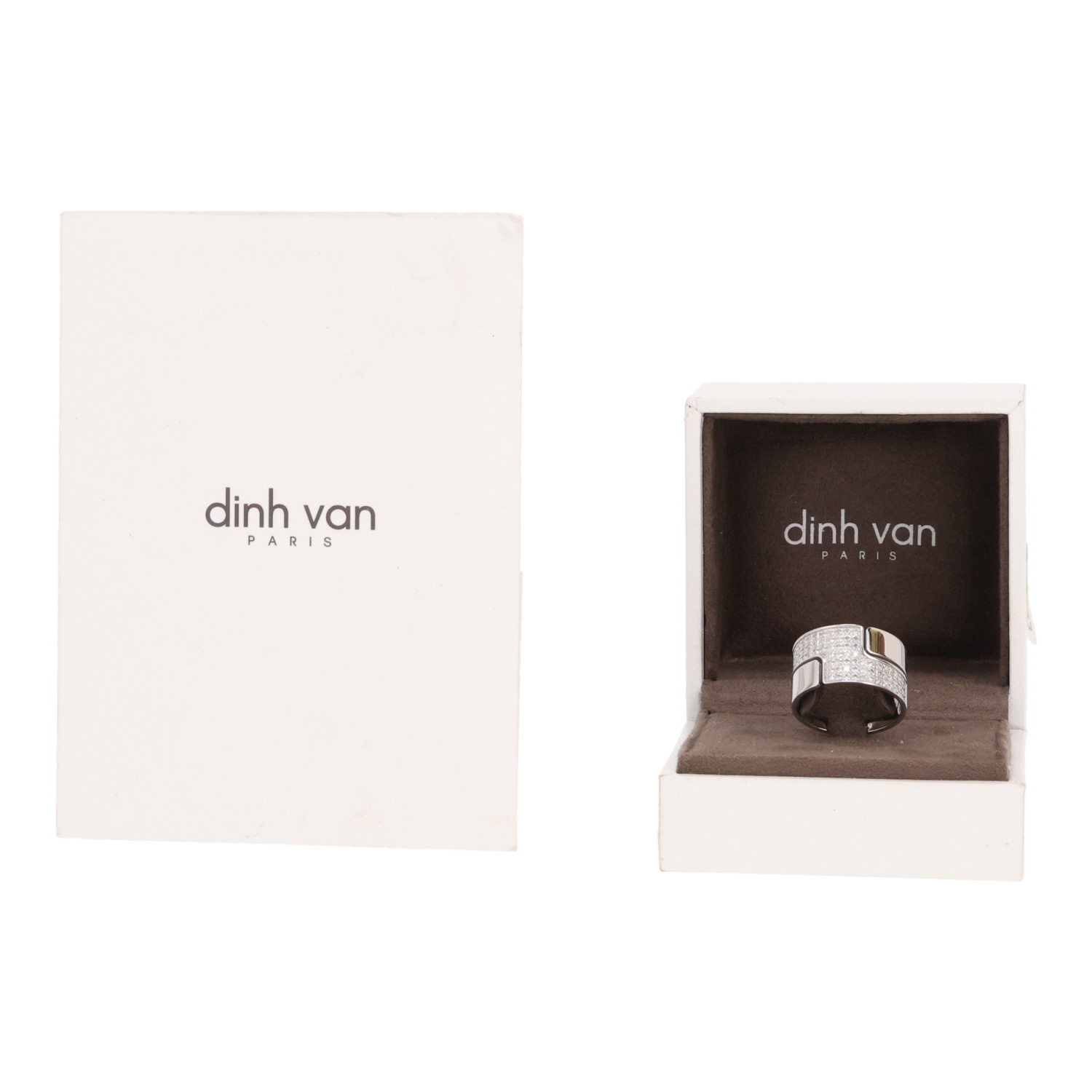 Dinh Van Seventies large ring in white gold and diamonds - Detail D2