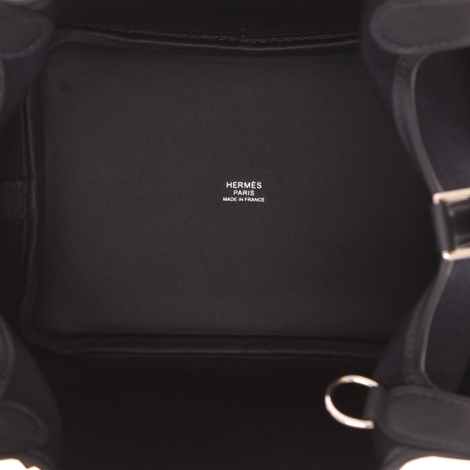 Hermès Picotin 18 cm Cargo handbag in Bleu Marine canvas and leather - Detail D3