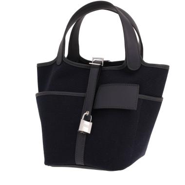 Hermès Picotin 18 cm Cargo handbag in Bleu Marine canvas and leather