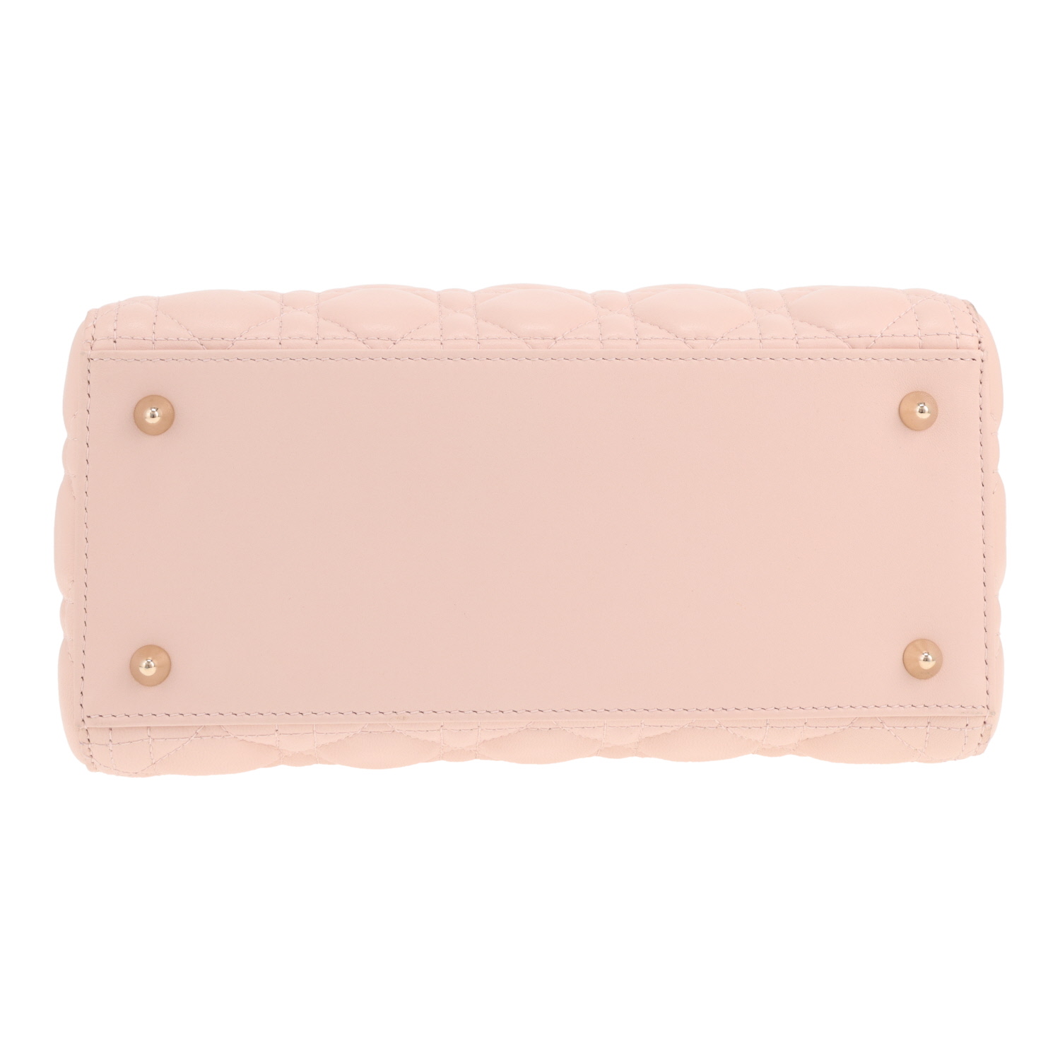 Bolso Dior «Lady Dior» de piel con relieve de mimbre en color rosa - Detail D1
