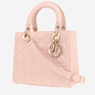 Sac à main Dior  Lady Dior en cuir cannage rose