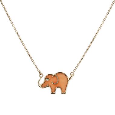 Van Cleef & Arpels necklace in yellow gold, Corail and diamonds