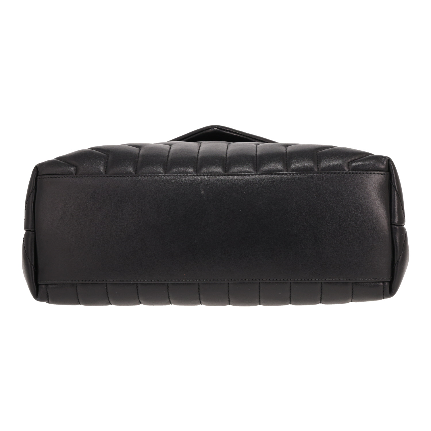 Bolso bandolera Saint Laurent «Loulou», modelo mediano, de piel acolchada con diseño en espiga Noir - Detail D1