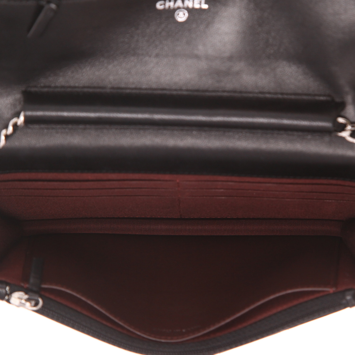 Borsa a tracolla Chanel “Wallet on Chain” in pelle trapuntata nera - Detail D3