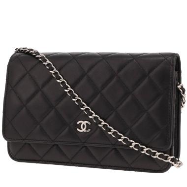 Borsa a tracolla Chanel “Wallet on Chain” in pelle trapuntata nera