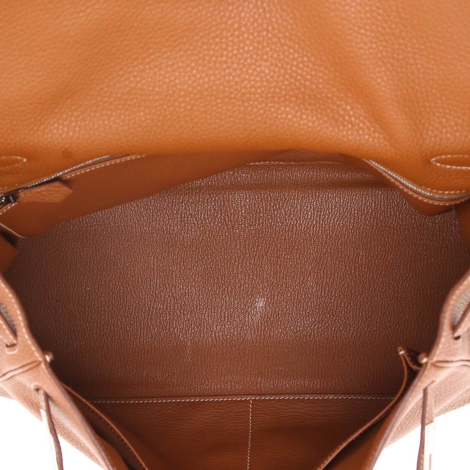 Hermès Kelly 35 cm handbag in Gold Togo leather - Detail D3