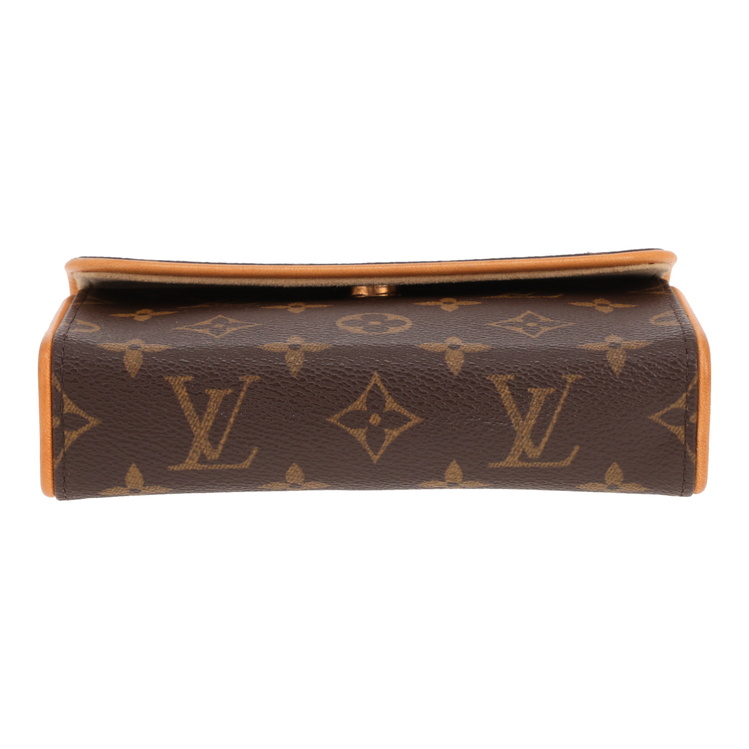 Pochette-ceinture Louis Vuitton  Florentine en toile monogram marron et cuir naturel - Detail D1
