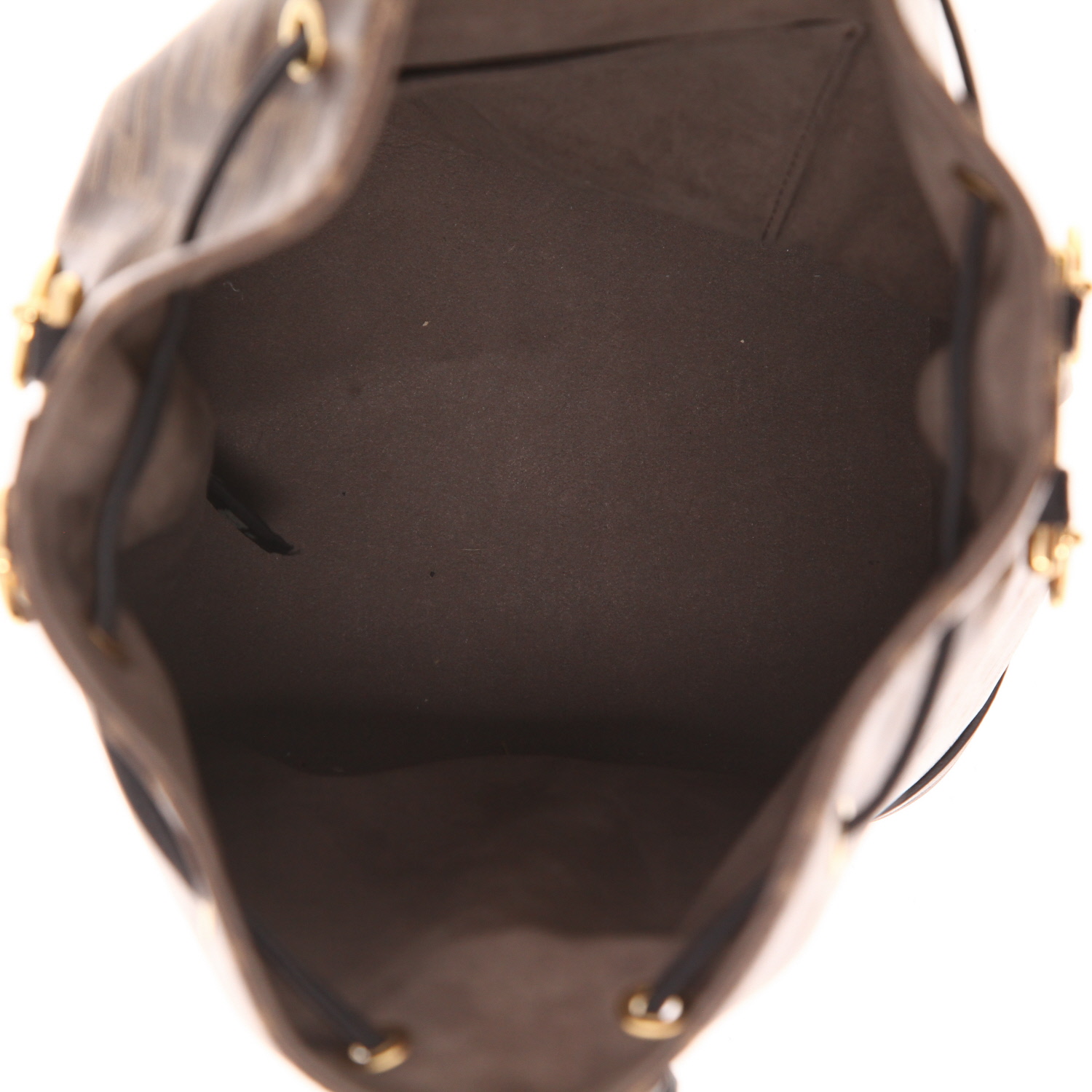 Bolso bandolera de Fendi   de lona con monograma marrón y piel negra - Detail D3