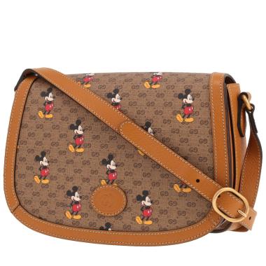 Gucci shoulder bag  Mini GG bag in brown logo canvas and brown leather