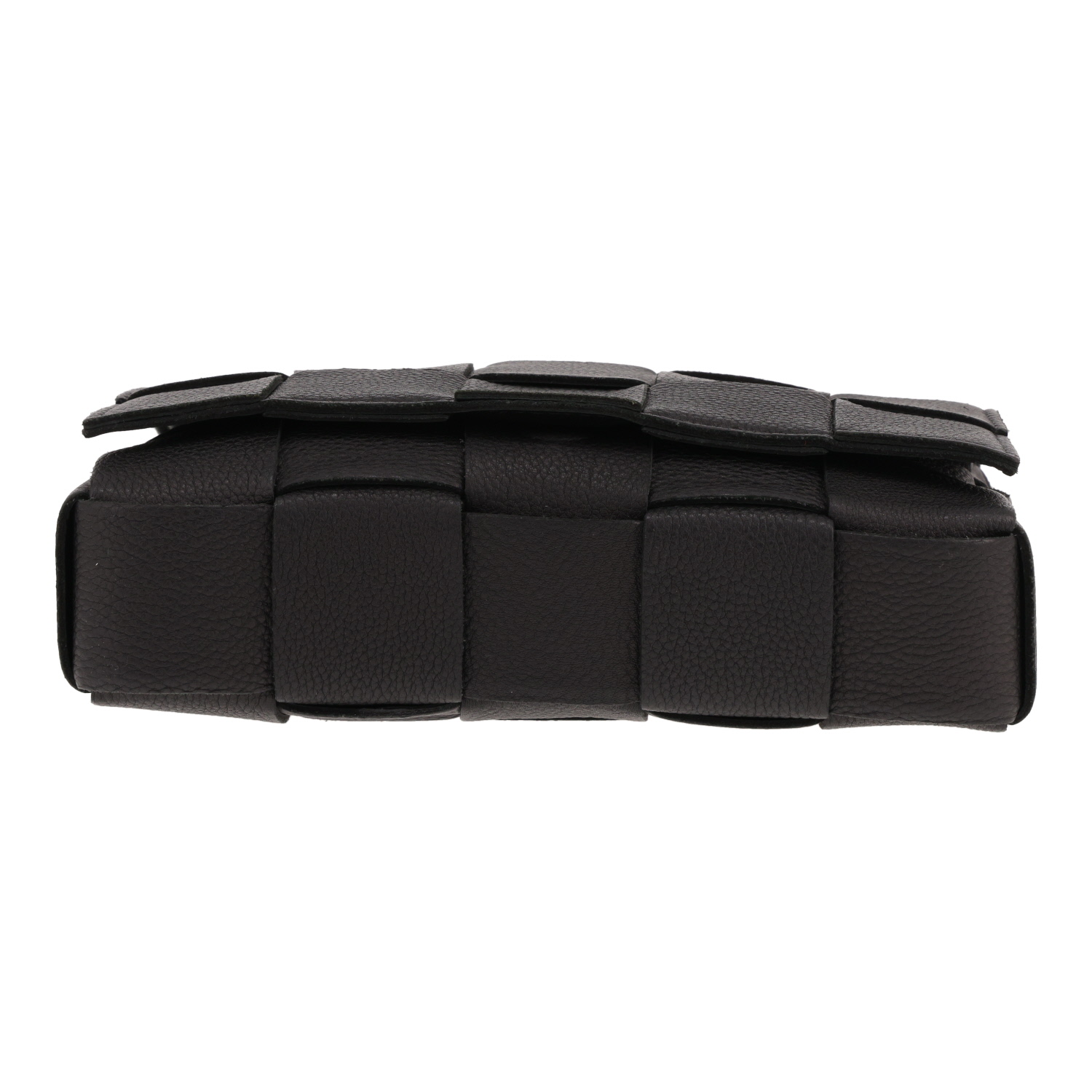 Sac bandoulière Bottega Veneta  Cassette en cuir intrecciato noir - Detail D1