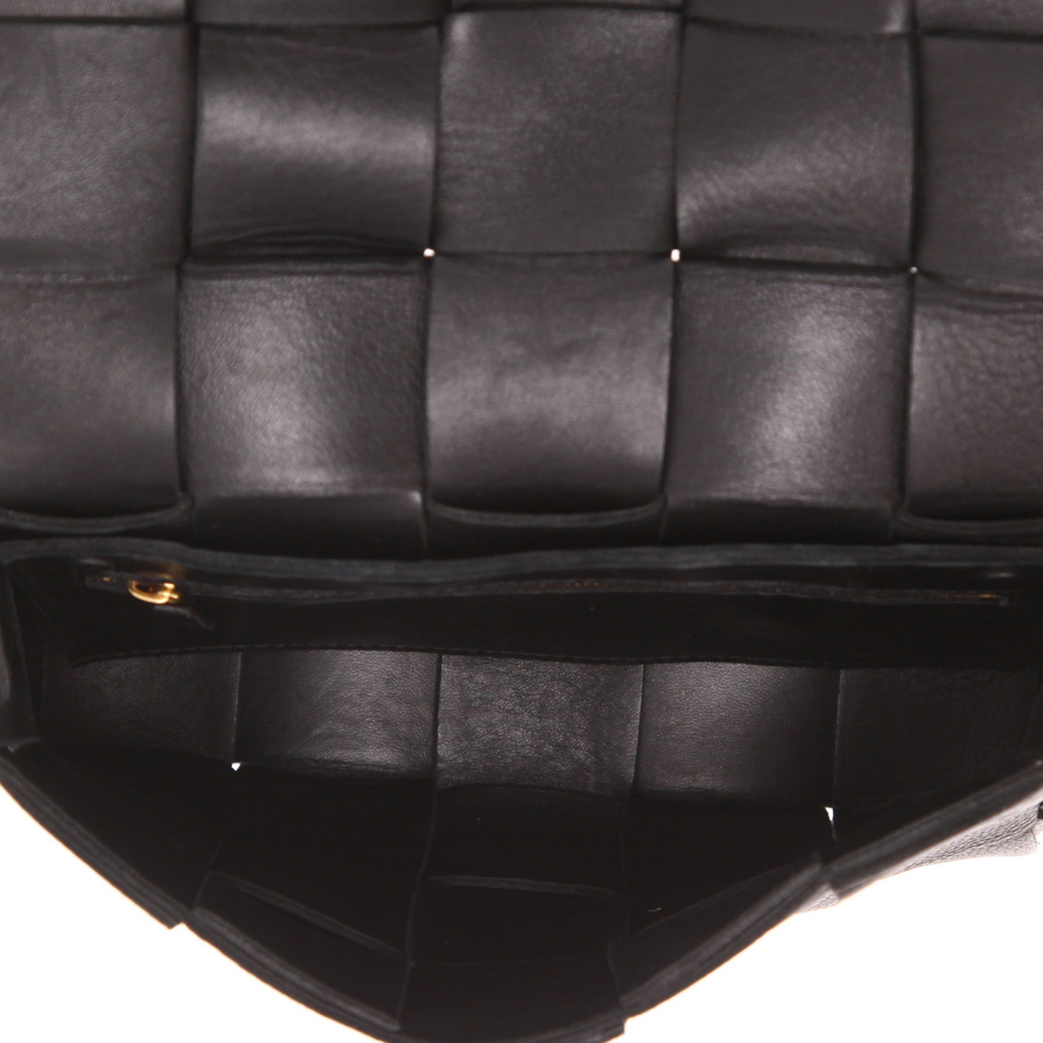 Bottega Veneta Cassette shoulder bag in Noir intrecciato leather - Detail D3