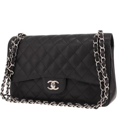 Chanel Timeless Jumbo shoulder bag in Noir quilted grained leather