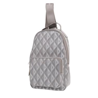 Sac à dos Dior  Rider en toile monogram grise et cuir gris