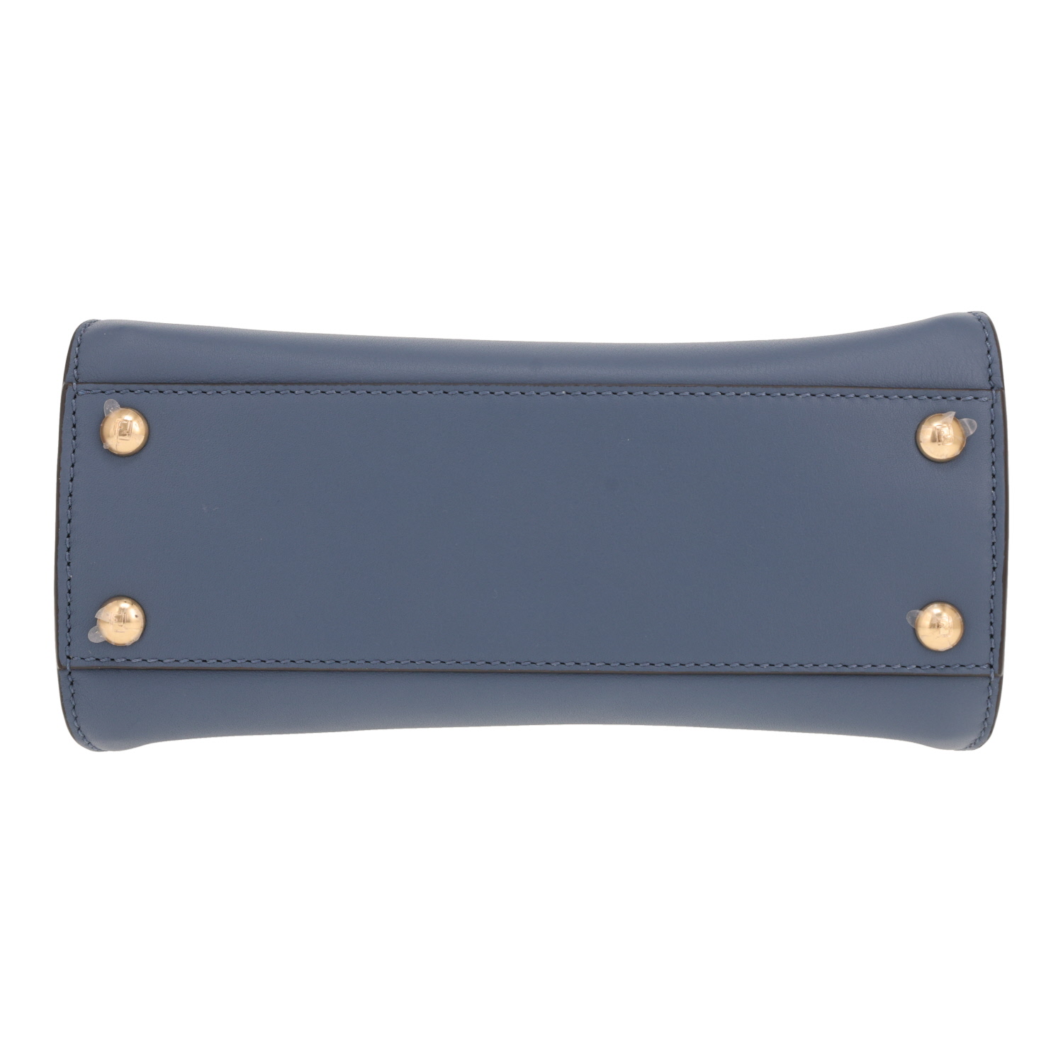 Borsa a tracolla Fendi Mini Peekaboo in pelle blu - Detail D1