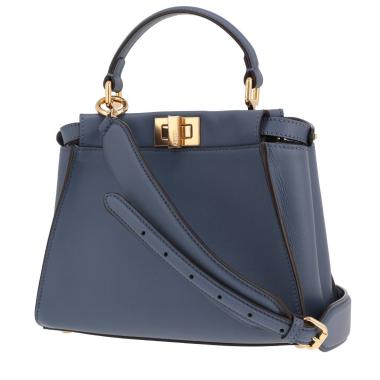 Fendi Mini Peekaboo shoulder bag in blue leather