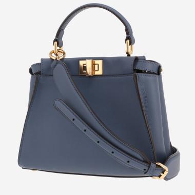 Sac bandoulière Fendi  Mini Peekaboo en cuir bleu