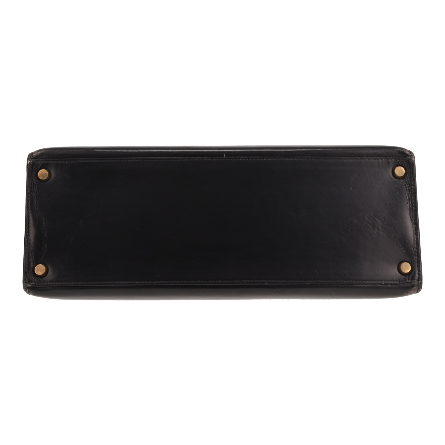 Hermès Kelly 32 cm handbag in Noir box leather - Detail D1