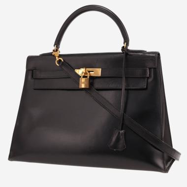 Sac à main Hermès  Kelly 32 cm en cuir box noir