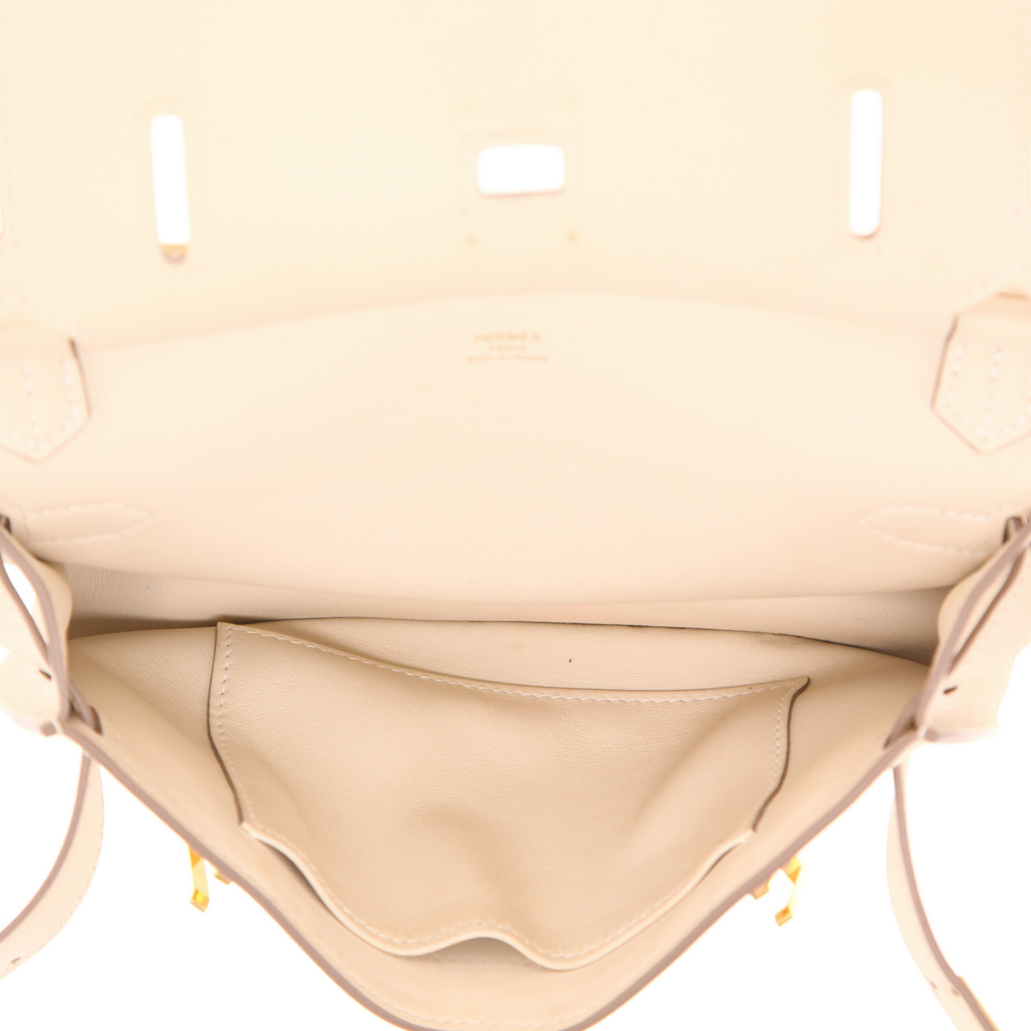 Hermès Jypsiere mini shoulder bag in Swift Craie leather - Detail D3