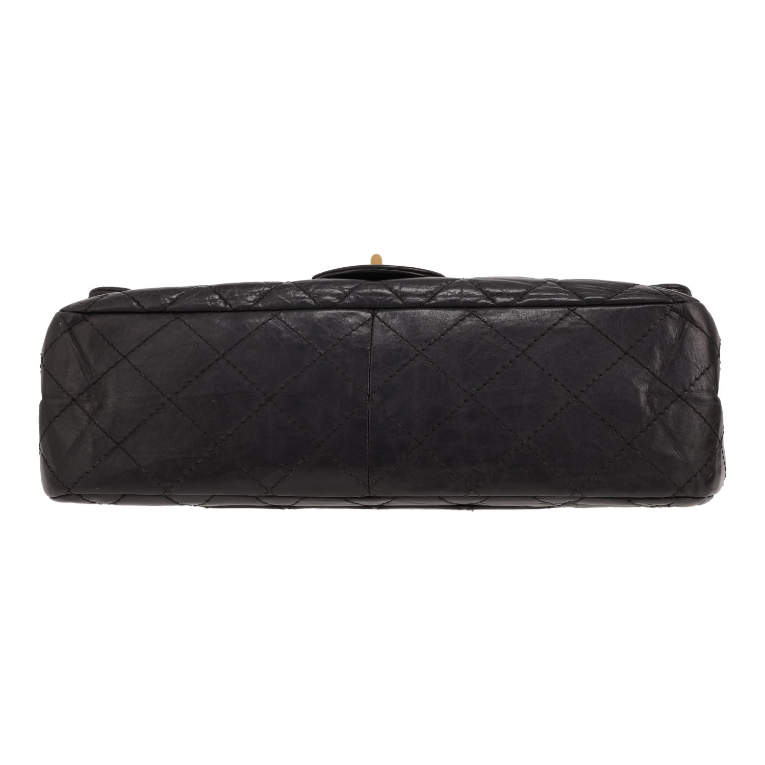 Chanel 2.55 handbag in black quilted leather - Detail D1