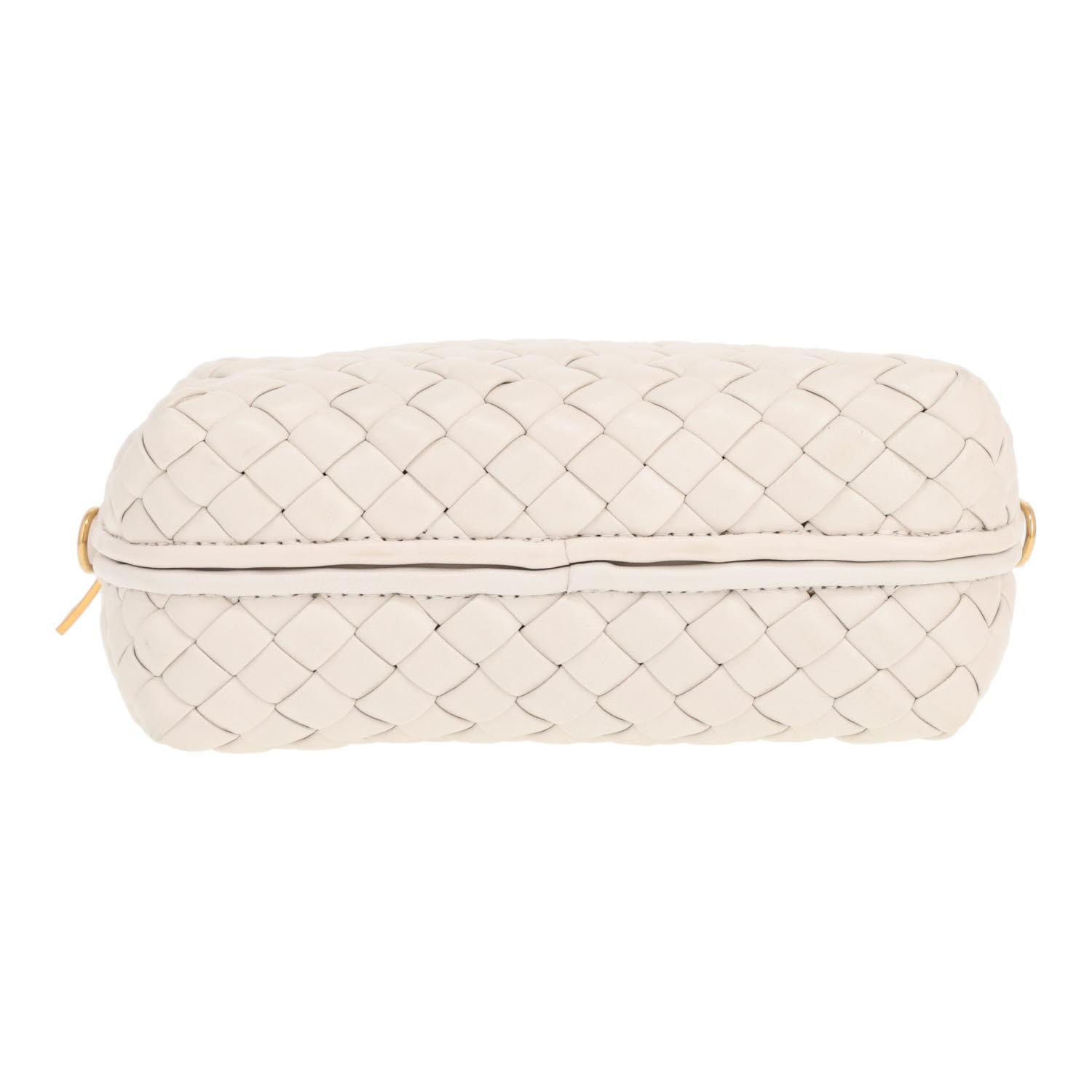 Bottega Veneta shoulder bag in white intrecciato leather - Detail D1