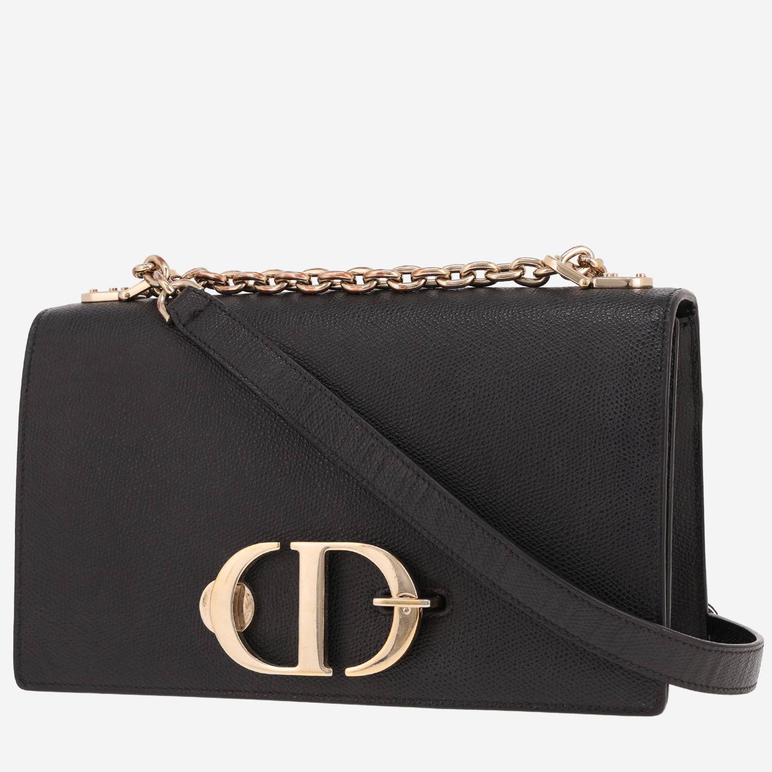 Dior Montaigne shoulder bag in black grained leather