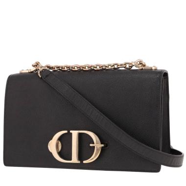 Borsa a tracolla Dior Montaigne in pelle martellata nera