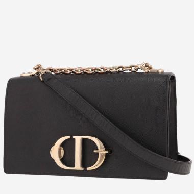 Sac bandoulière Dior  Montaigne en cuir grainé noir