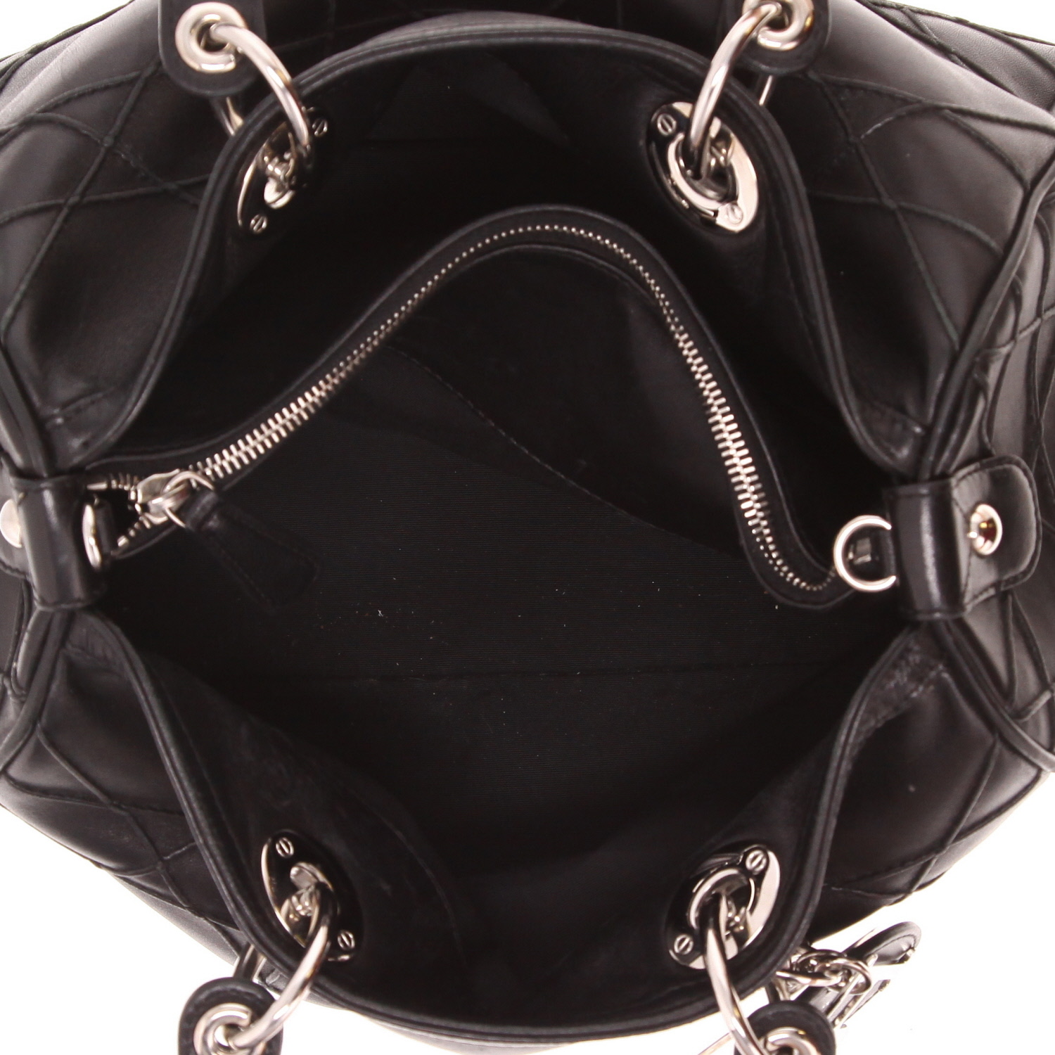 Bolso Dior Granville de piel con relieve de mimbre negro - Detail D3