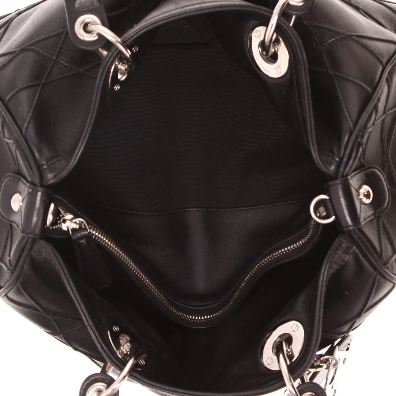 Bolso Dior Granville de piel con relieve de mimbre negro - Detail D4