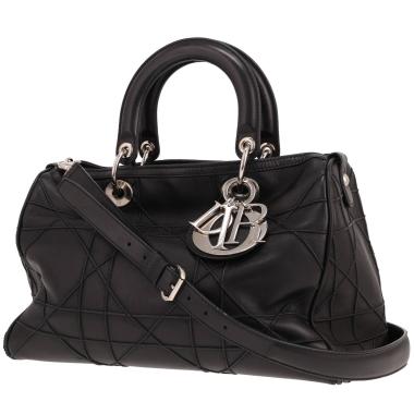 Borsa Dior Granville in pelle cannage nera