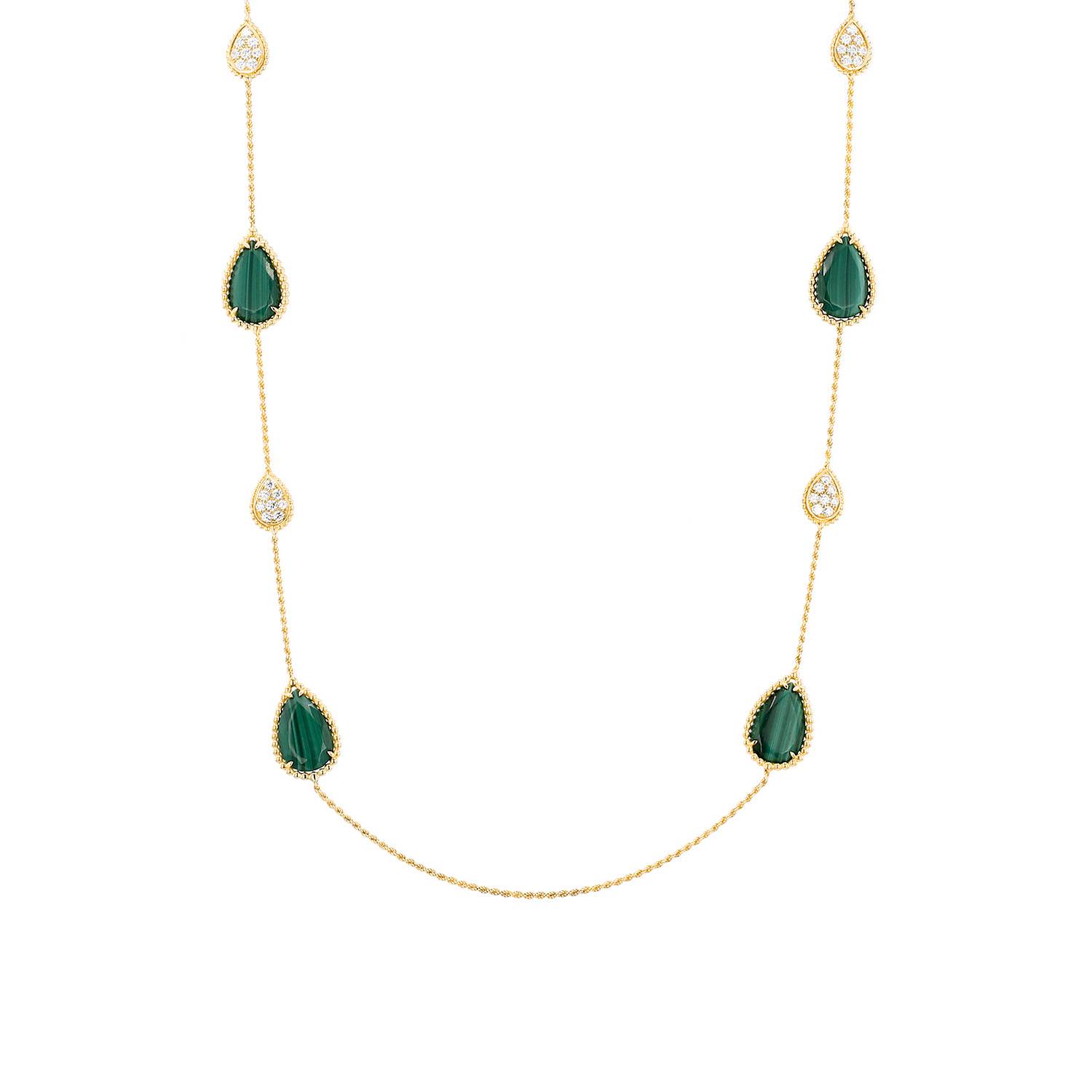 Sautoir Boucheron Serpent Bohème en or jaune, malachite et diamants