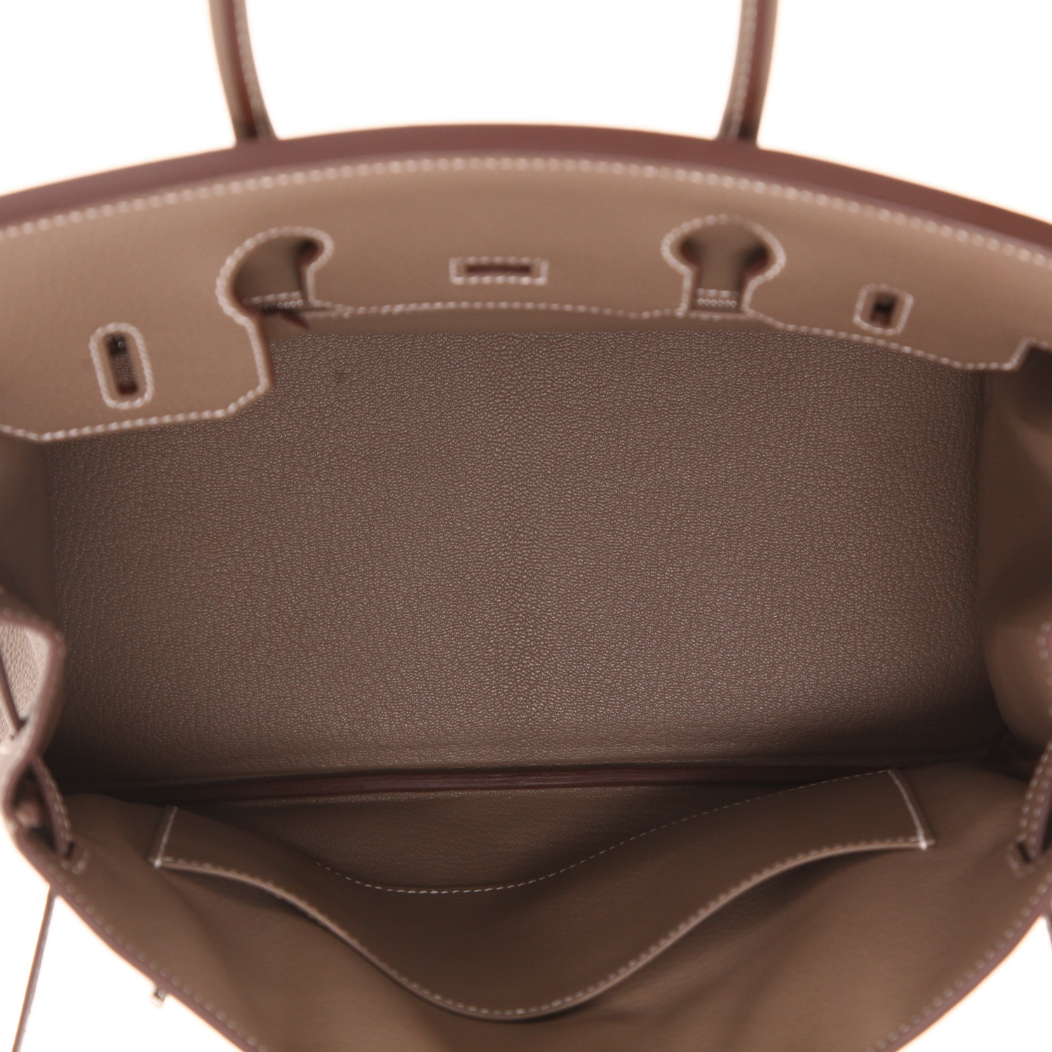 Hermès Birkin handbag, 30 cm, in Togo Étoupe leather in a straw shade - Detail D3