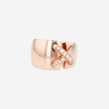 Bague Chaumet Lien moyen modèle en or rose et diamants
