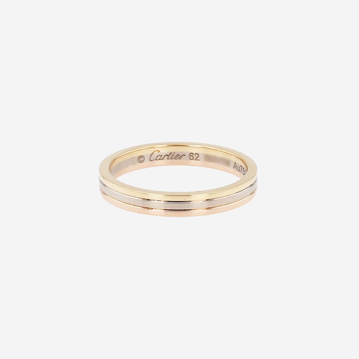 Cartier Vendôme Louis Cartier wedding ring in rose gold, white gold and yellow gold