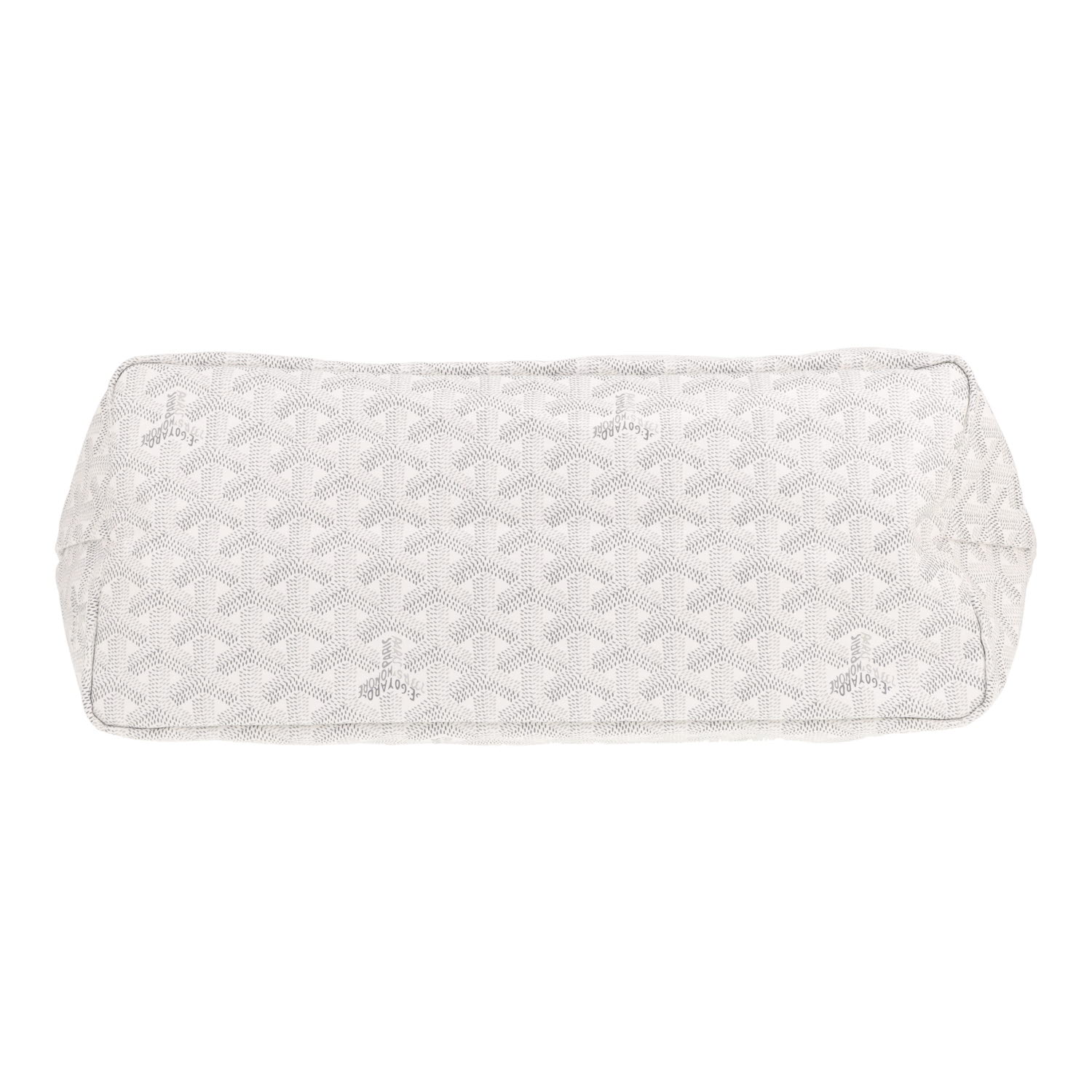 Borsa shopping Goyard Saint-Louis in tela Goyardine bianca e pelle bianca - Detail D1