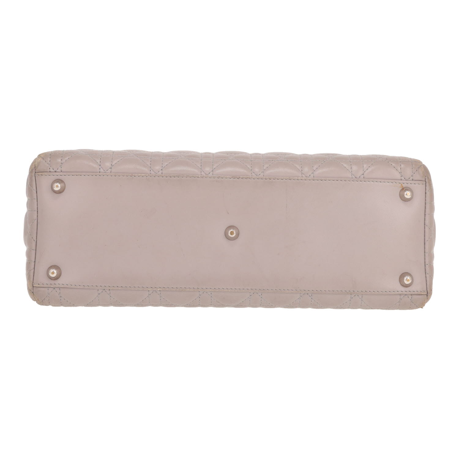 Borsa Dior  Lady Dior modello grande  in pelle cannage grigia - Detail D1