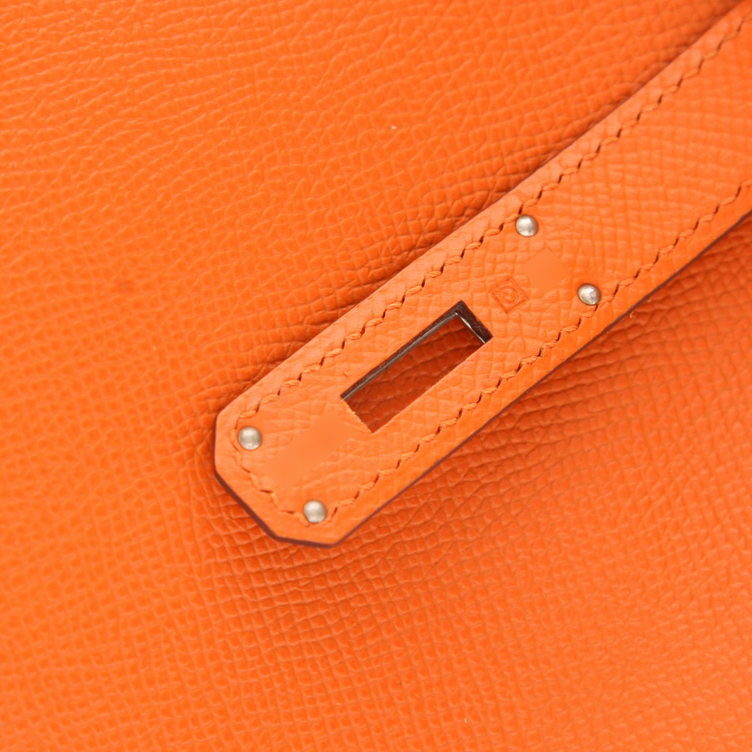 Hermès Birkin 30 cm handbag in orange Epsom leather - Detail D4