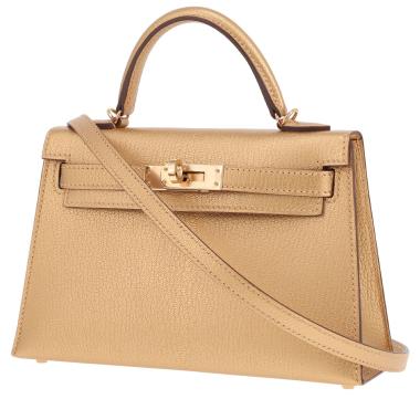 Borsa Hermès   in pelle di capra Chamkilight dorata