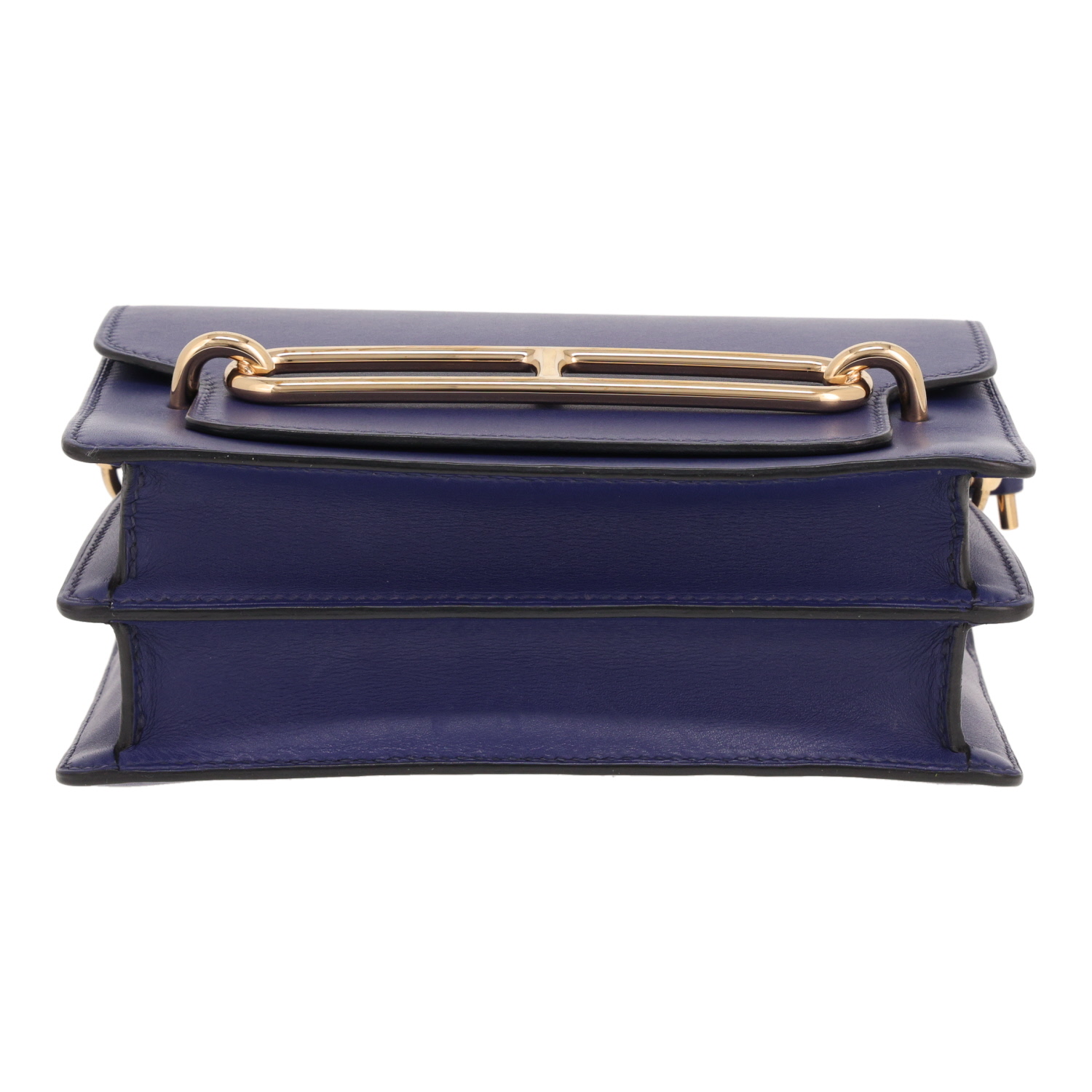 Borsa a tracolla Hermès “Roulis” in pelle blu - Detail D1