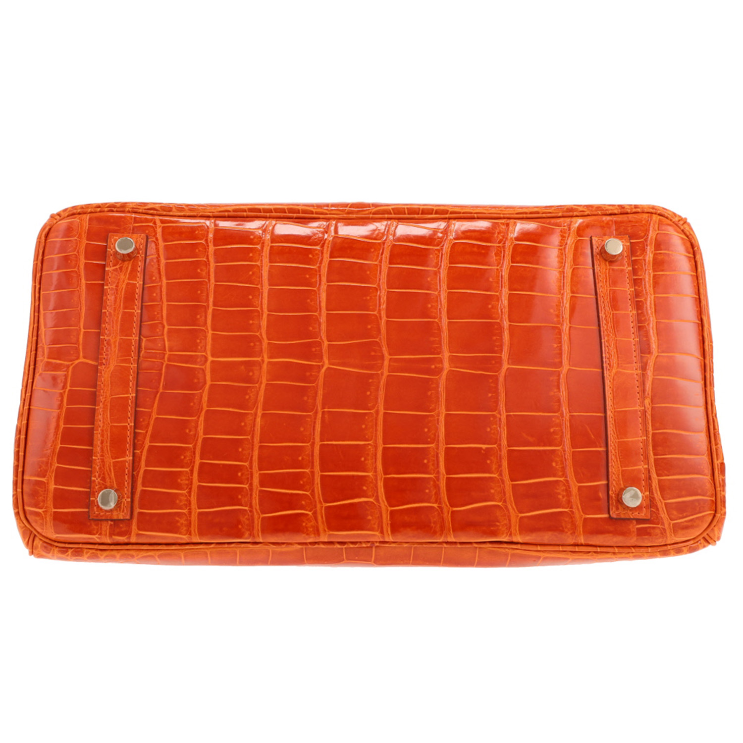 Borsa Hermès Birkin da 35 cm in coccodrillo niloticus Orange - Detail D1