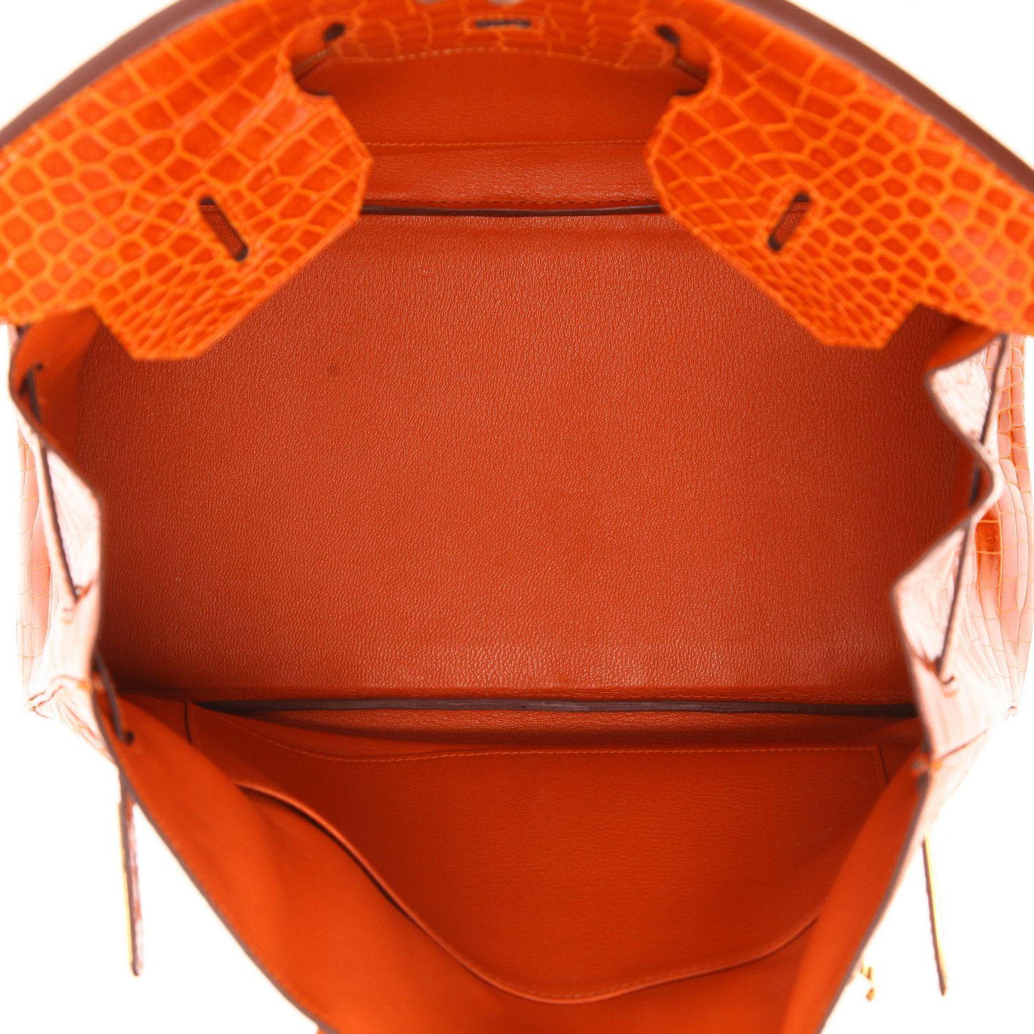 Hermès Birkin handbag, 35 cm, in orange Nile crocodile - Detail D3