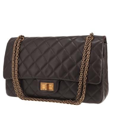 Borsa a tracolla Chanel 2.55 in pelle trapuntata marrone
